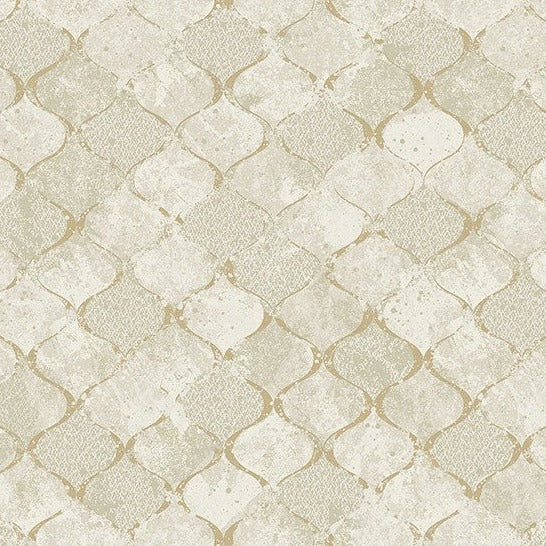 Pilak Gold Ogee Tile Wallpaper