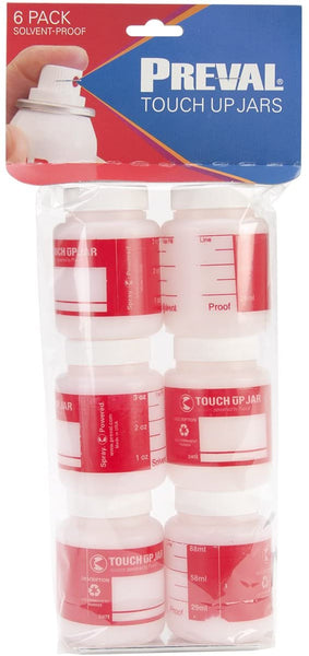 Preval Plastic Jars - 6 Pack